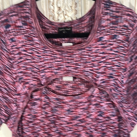 Lane Bryant Lightweight Purple and Red Knit Dress with Peekaboo at Chest - Picture 2 of 8